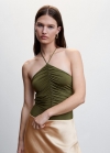 Mango Body cuello halter - Khaki