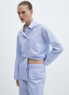 Mango Pijama dos piezas algodón - Azul celeste
