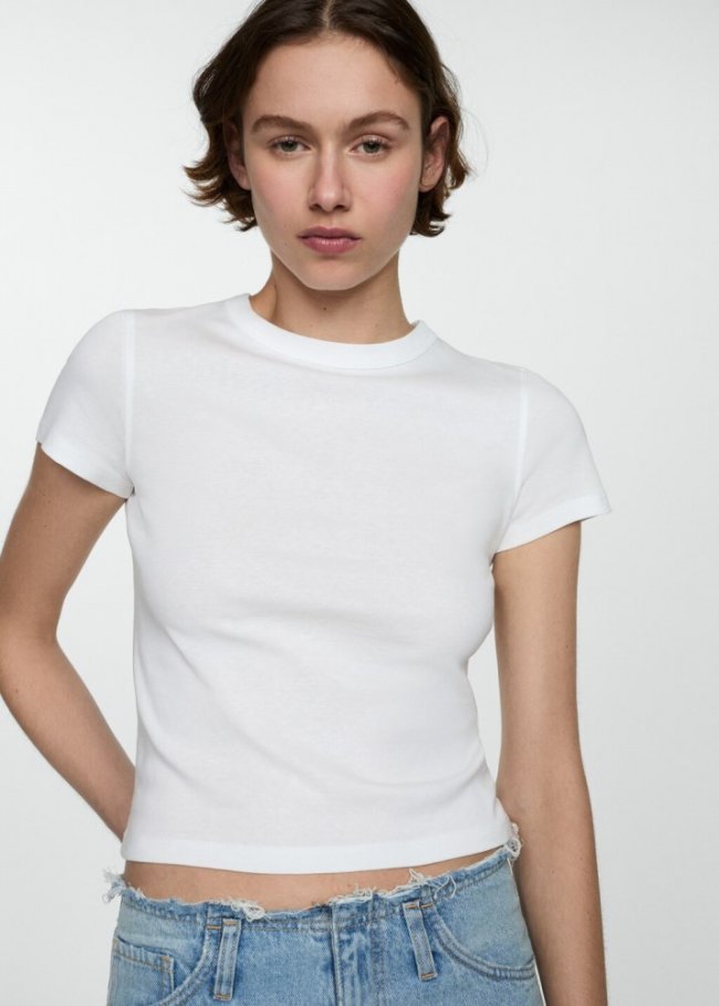 Mango Camiseta 100% algodón - Blanco
