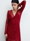 Mango Vestido estampado lazo - Rojo