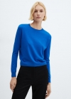 Mango Jersey punto cuello redondo - Azul eléctrico