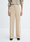 Mango Pantalón wideleg tiro bajo - Beige