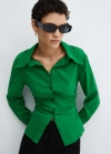 Mango Camisa detalle fruncido - Verde