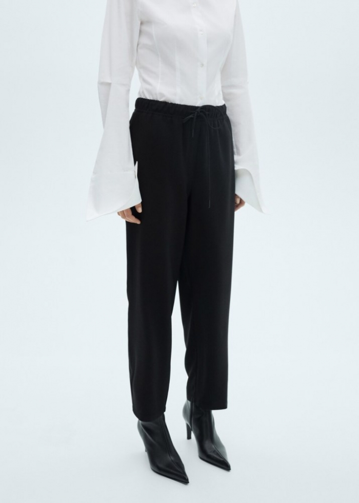 Mango Pantalón jogger cordón - Negro