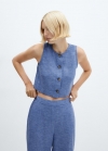 Mango Top crop lino - Azul