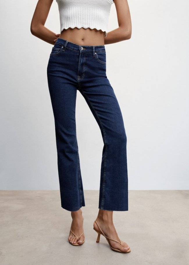 Mango Jeans flare crop - Azul oscuro