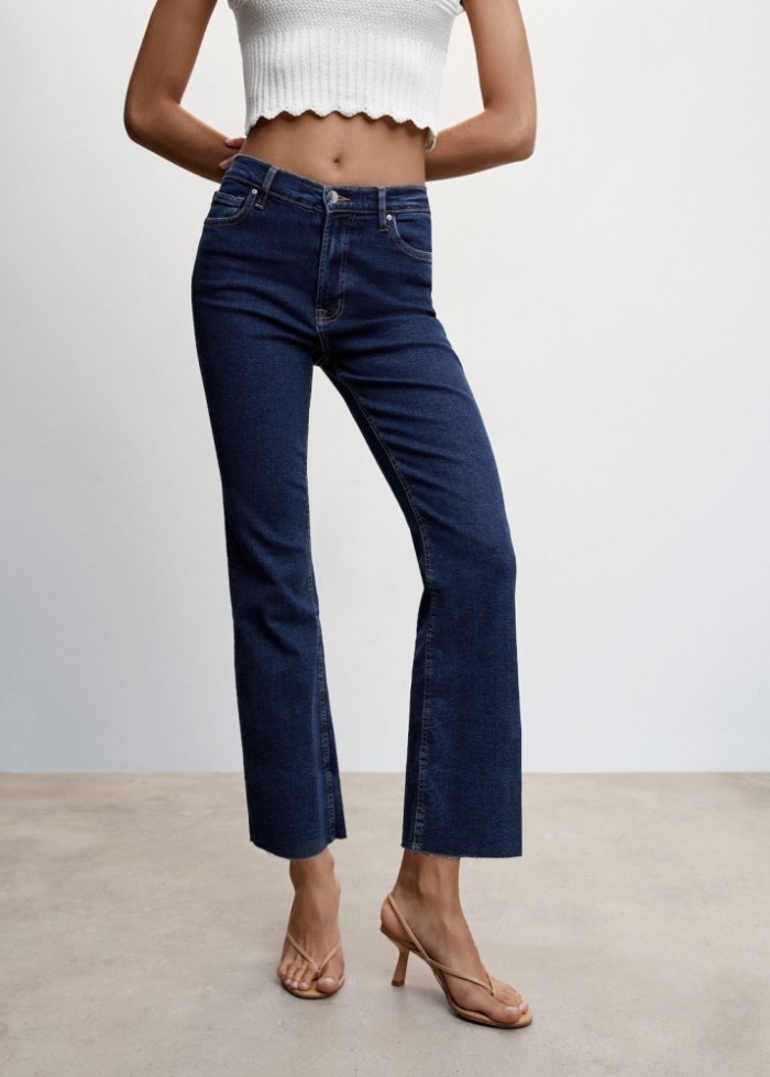 Mango Jeans flare crop - Azul oscuro