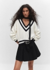 Mango Minifalda vaquera pinzas - Denim negro