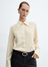 Mango Camisa fluida botones - Vainilla