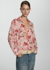 Mango Camisa estampada algodón - Rosa claro