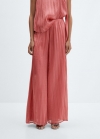 Mango Pantalón wideleg plisado - Rosa