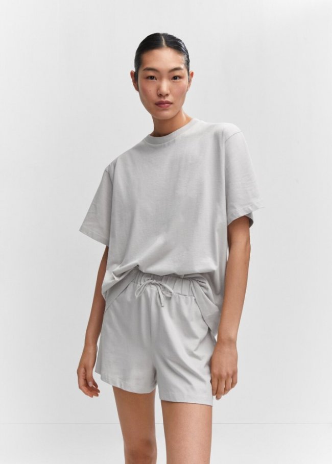Mango Pijama corto algodón - Gris