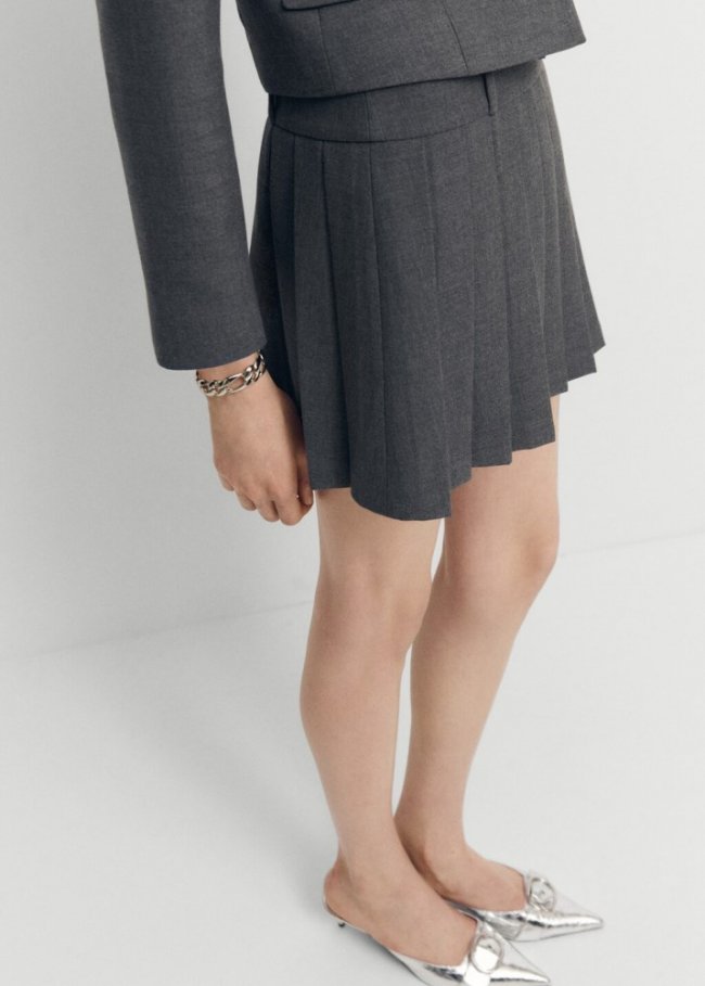 Mango Minifalda tablas - Gris