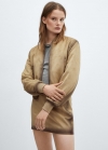 Mango Chaqueta bomber efecto piel desgastada - Gris claro/pastel
