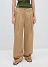 Mango Pantalón pinzas wideleg - Beige