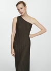 Mango Vestido punto asimétrico - Khaki