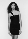 Mango Vestido asimétrico lazo - Negro