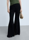 Mango Pantalón maxi flare - Negro