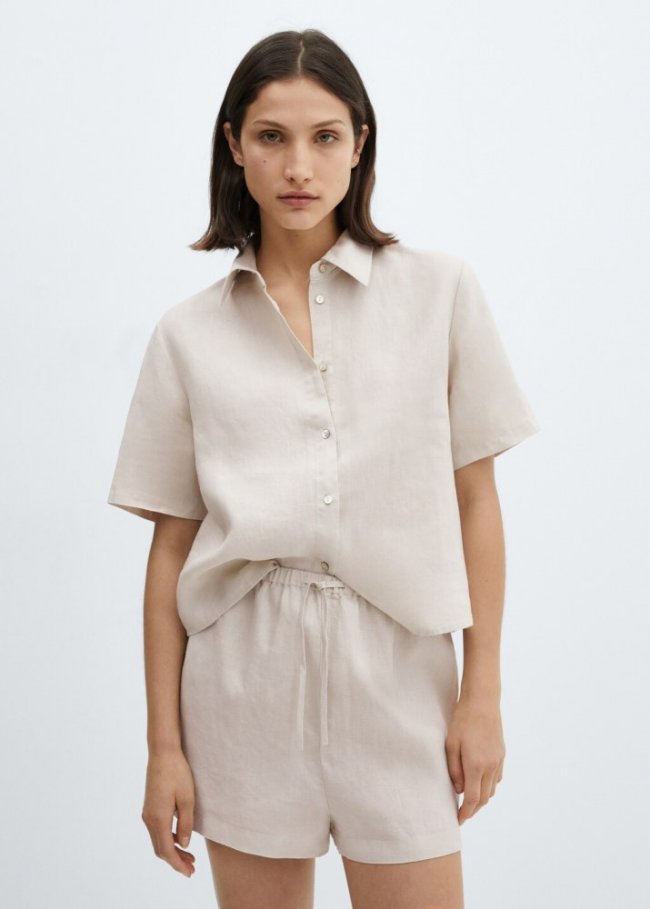 Mango Short pijama lino - Arena