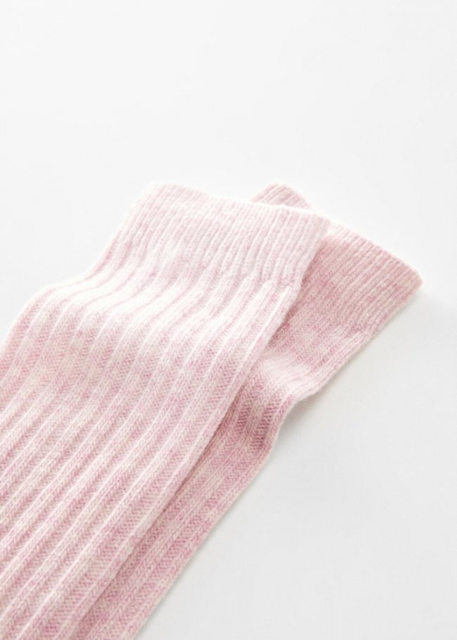 Mango Calcetines lana canalé - Lila