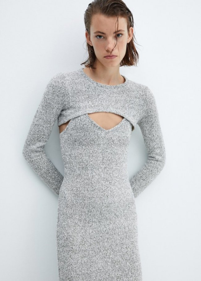 Mango Conjunto vestido y bolero - Gris claro vigoré