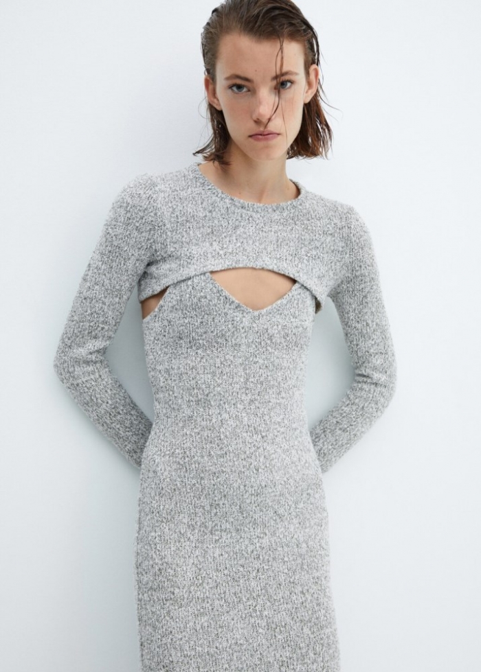 Mango Conjunto vestido y bolero - Gris claro vigoré