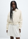 Mango Cazadora bomber textura - Crudo