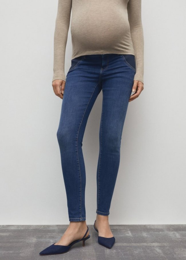 Mango Jeans skinny premamá - Azul oscuro