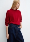 Mango Jersey punto cuello redondo - Rojo