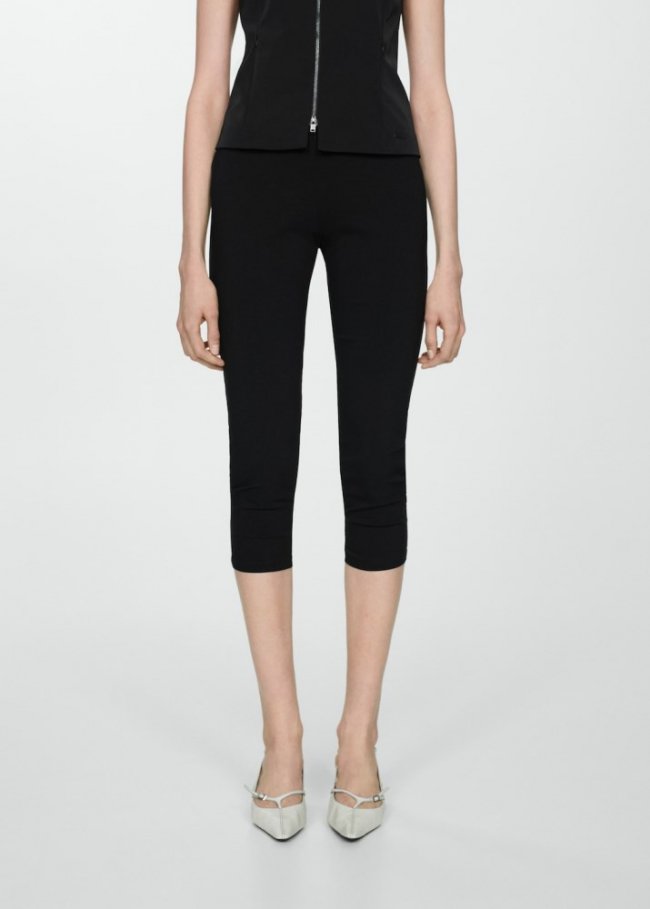 Mango Leggings capri - Negro