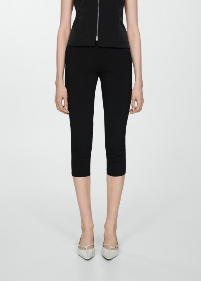 Mango Leggings capri - Negro