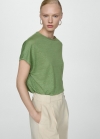 Mango Camiseta 100% lino - Verde