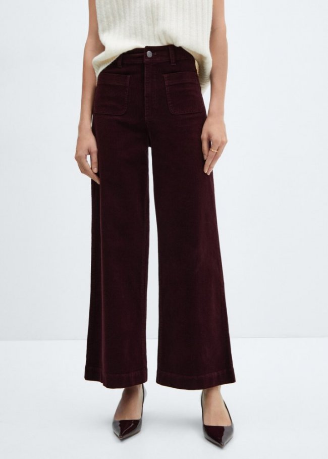 Mango Pantalón culotte pana - Vino