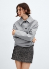 Mango Minifalda jaspeada - Negro