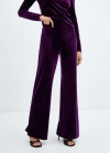 Mango Pantalón wideleg terciopelo - Morado