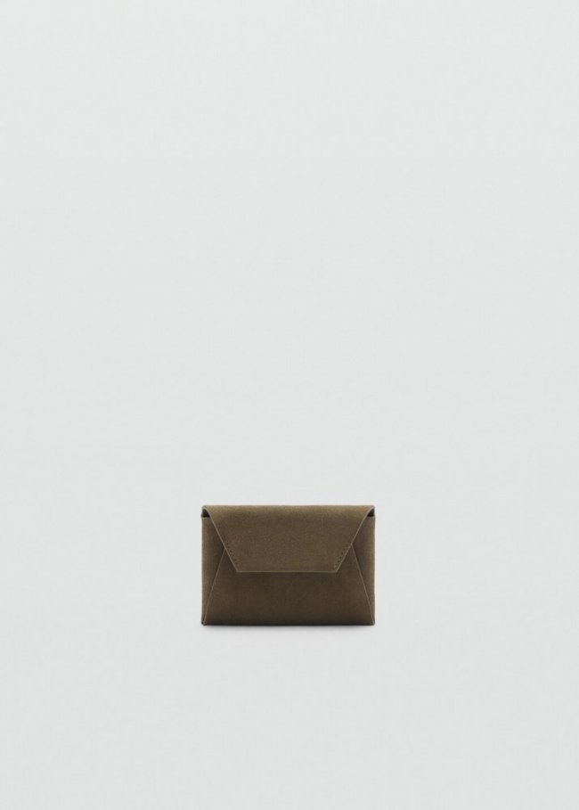 Mango Monedero piel - Khaki