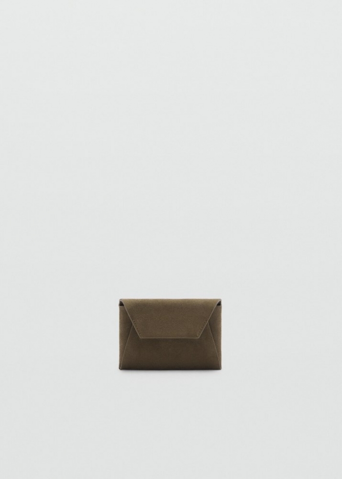Mango Monedero piel - Khaki