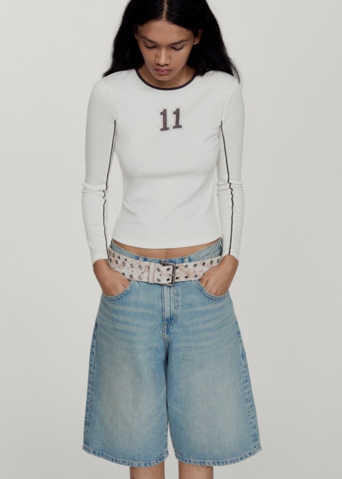 Mango Bermudas vaqueras oversize - Azul