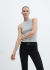 Mango Top punto canalé - Gris