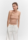 Mango Top tirantes finos - Beige