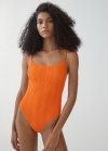 Mango Bañador textura - Naranja