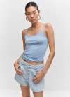 Mango Top tirantes canalé - Azul