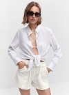 Mango Shorts paperbag textura - Blanco roto