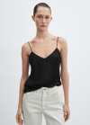 Mango Top lencero tirantes - Negro