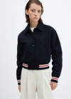 Mango Bomber lana oversize - Azul marino
