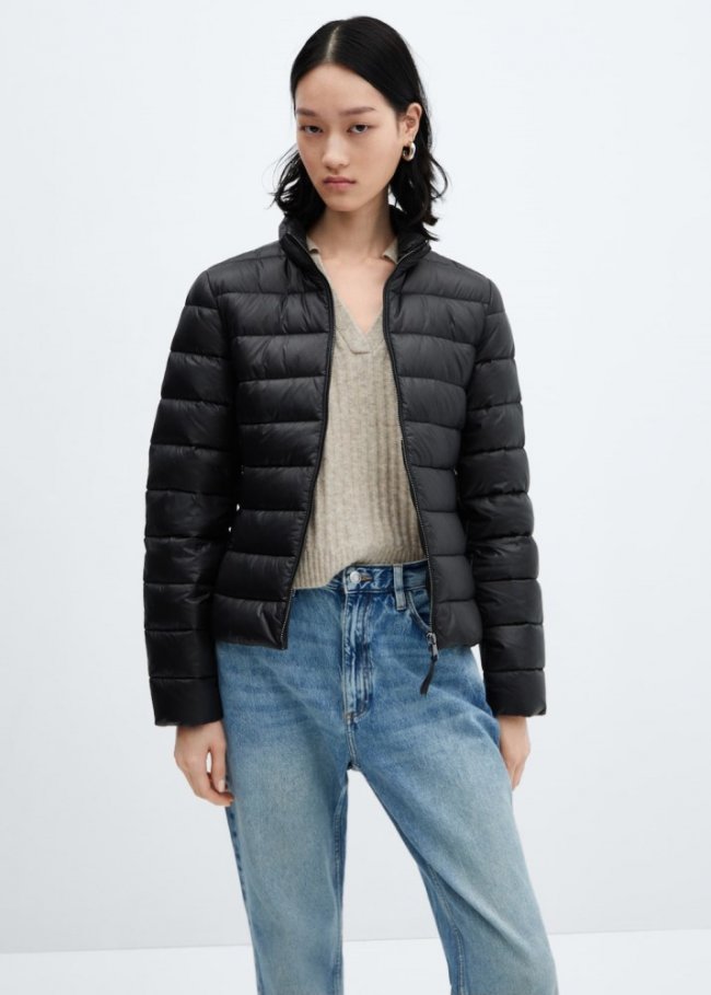 Mango Anorak acolchado pluma - Negro