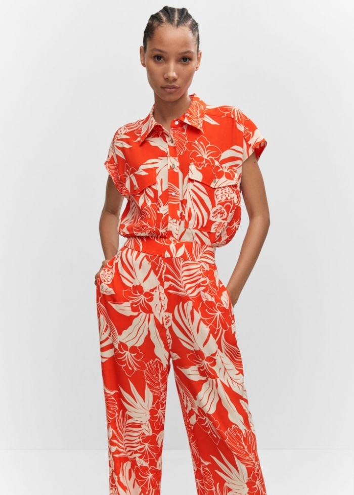 Mango Camisa fluida oversize - Naranja