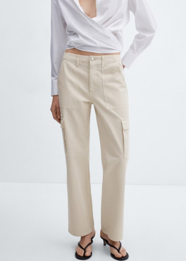 Mango Jeans cargo bolsillos - Arena
