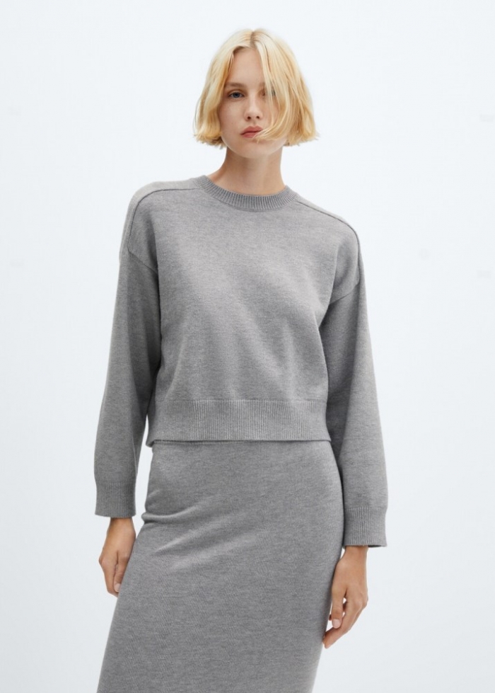 Mango Jersey costuras decorativas - Gris medio vigoré