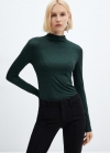 Mango Camiseta aplique cristales - Verde oscuro